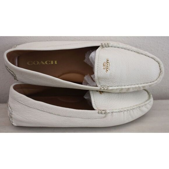Coach A00276 Women's Sz 9.5B Ivory Cream Amber Slip-On Signature Loafers - Picture 8 of 13